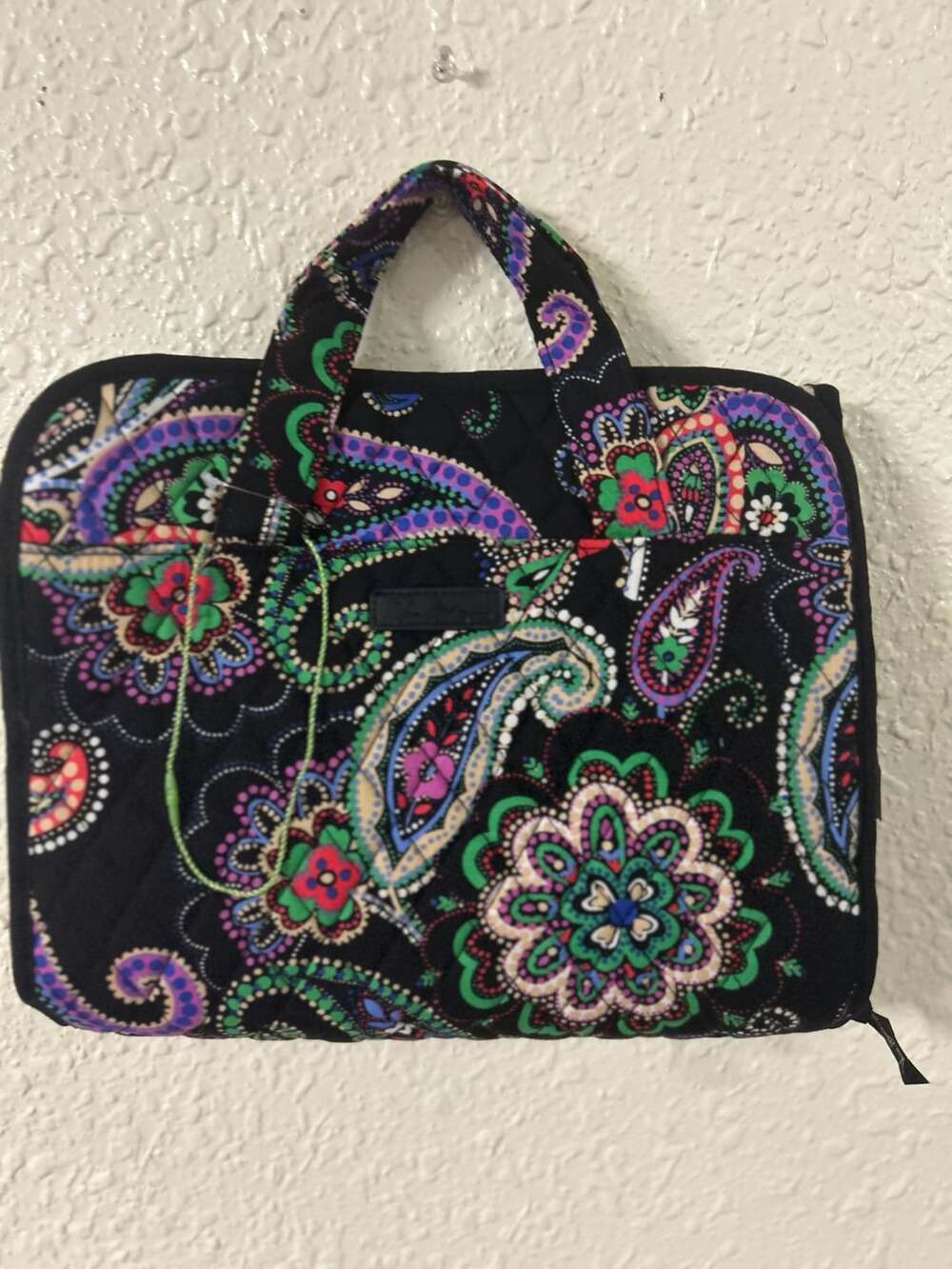 Vera Bradley Kiev Paisley Quilted Tablet Bag Black Multi